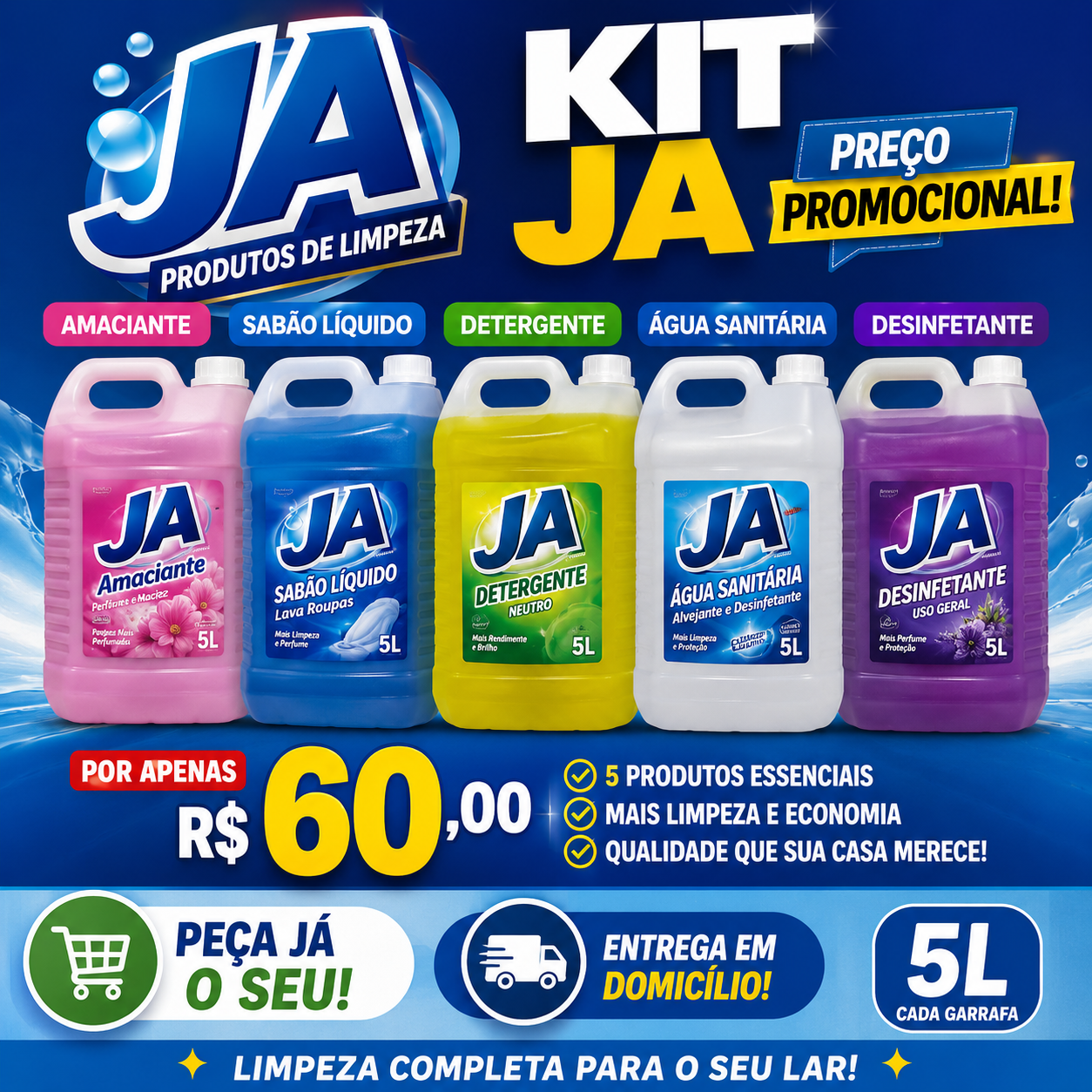 Kit produtos de limpeza